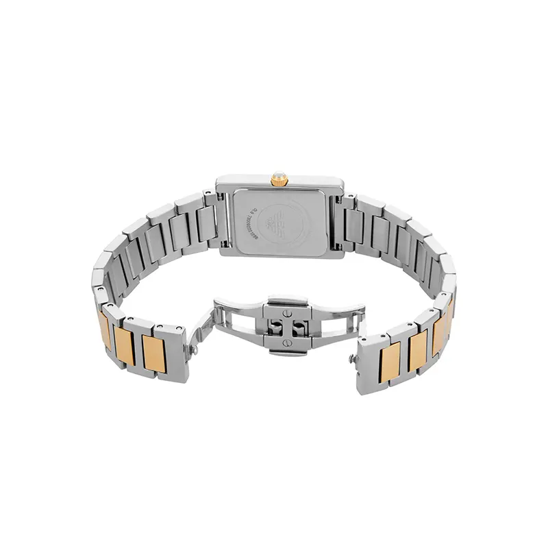 Emporio Armani Genni Silver Dial Two-tonr Ladies Watch- AR11642